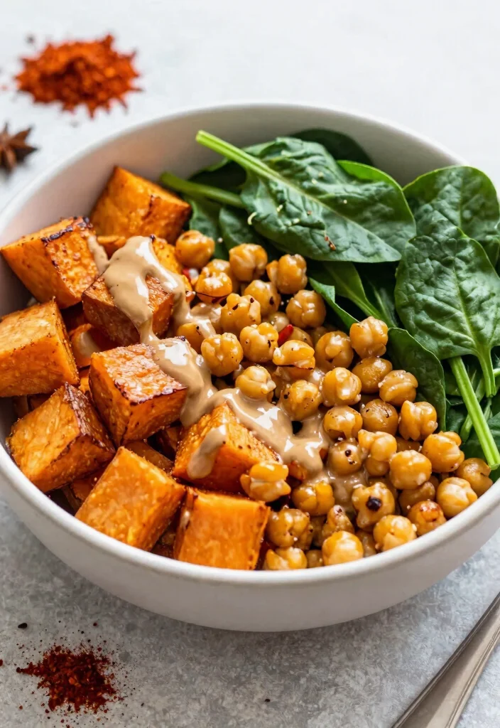 10 Dairy Free Keto Recipes for Simple Clean Eating - 4. Spicy Chickpea and Sweet Potato Buddha Bowl
