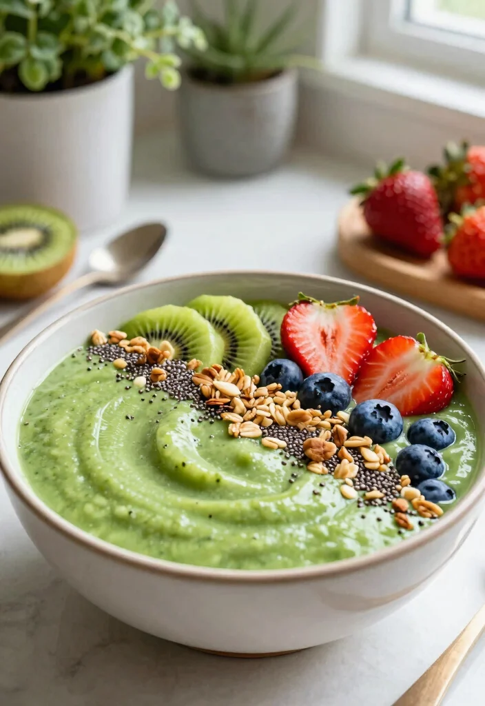 10 Dairy Free Vegan Recipes for Clean Simple Eating - 4. Green Smoothie Bowl