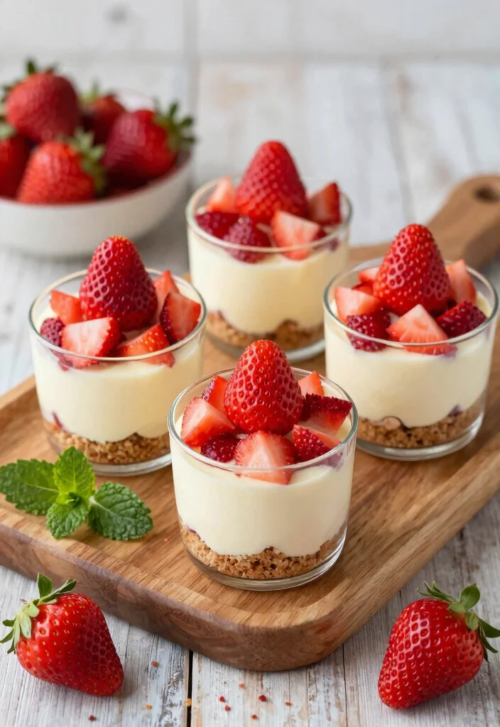 10 Easy Dessert Recipes for Quick Sweet Cravings - 2. No-Bake Strawberry Cheesecake Cups