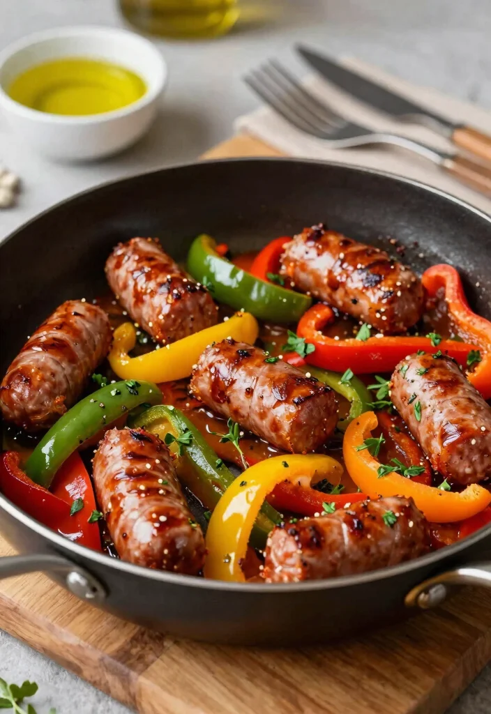 10 Keto Sausage Recipes for Quick Savory Meals - 3. Spicy Sausage & Bell Pepper Skillet