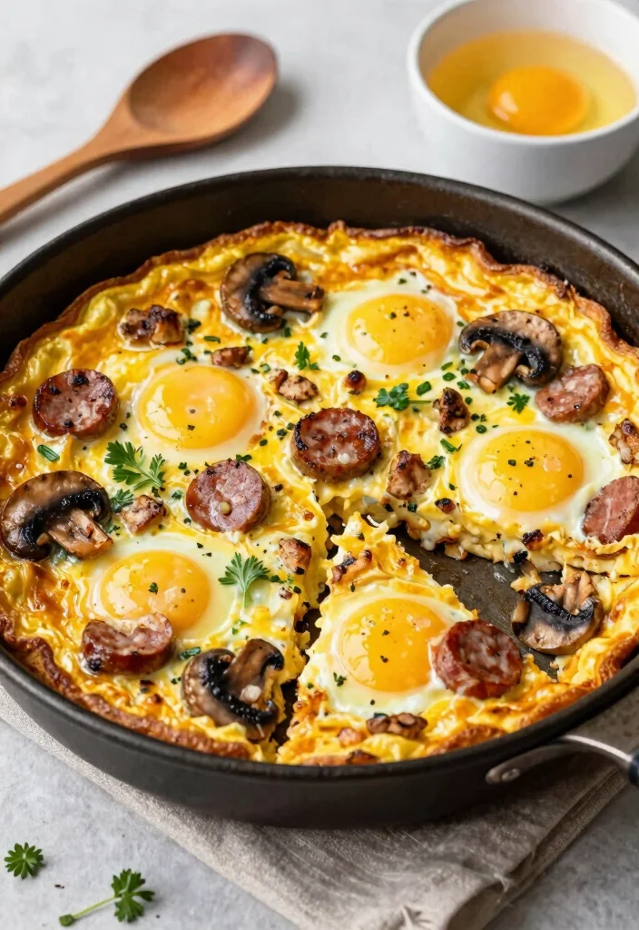 10 Keto Sausage Recipes for Quick Savory Meals - 6. Savory Keto Sausage & Mushroom Frittata