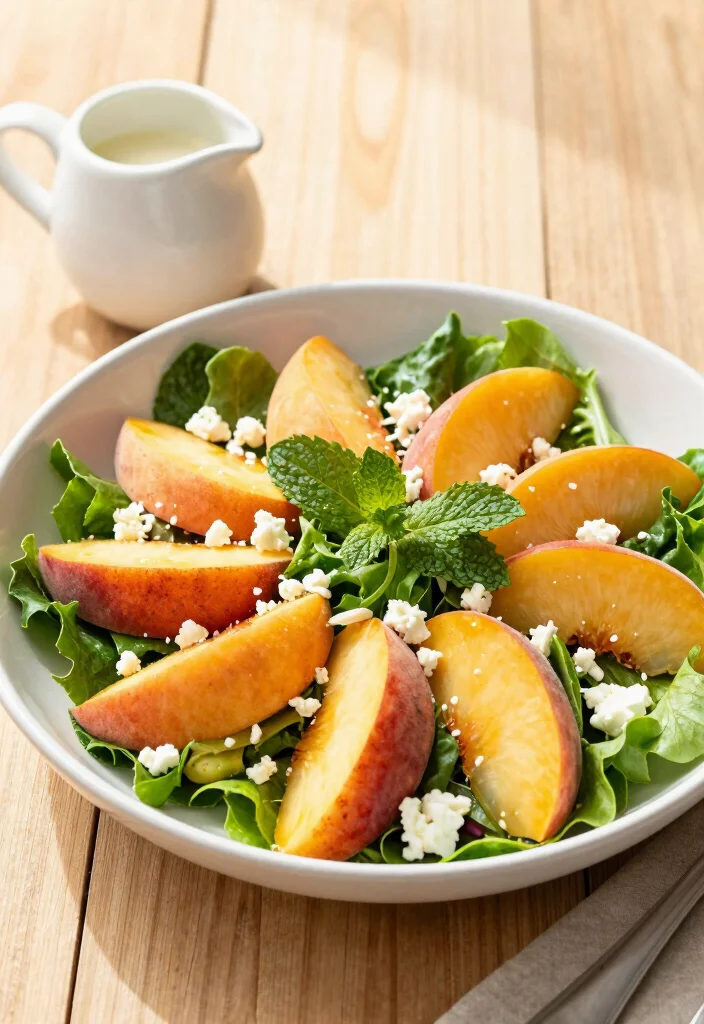 10 Peach Dessert Recipes for Sweet Summer Treats - 10. Peach Salad with Mint