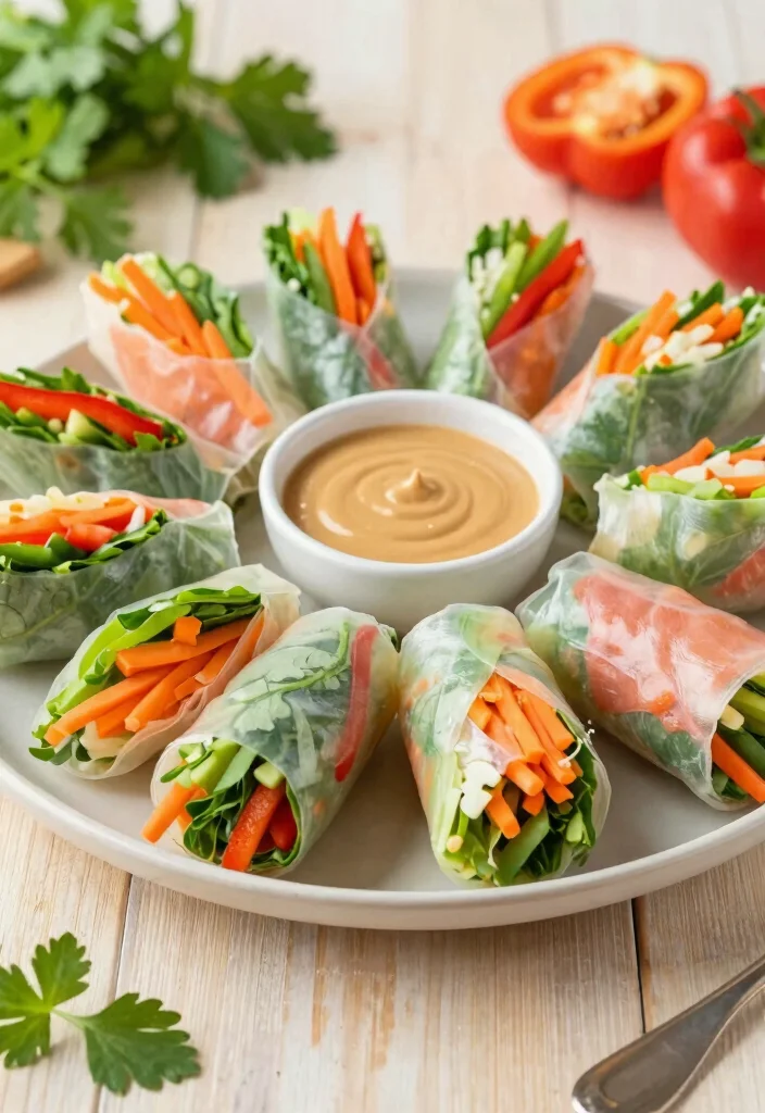 10 Raw Vegan Recipes with Fresh No Cook Flavor - 4. Crunchy Raw Vegan Spring Rolls