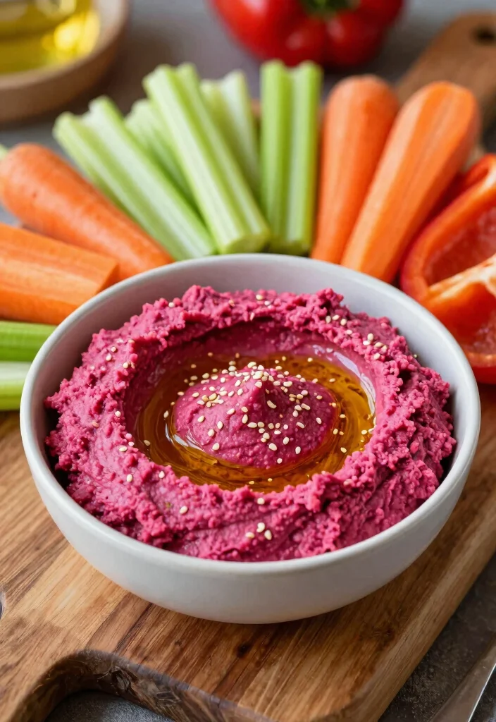 10 Raw Vegan Recipes with Fresh No Cook Flavor - 5. Vibrant Beet Hummus