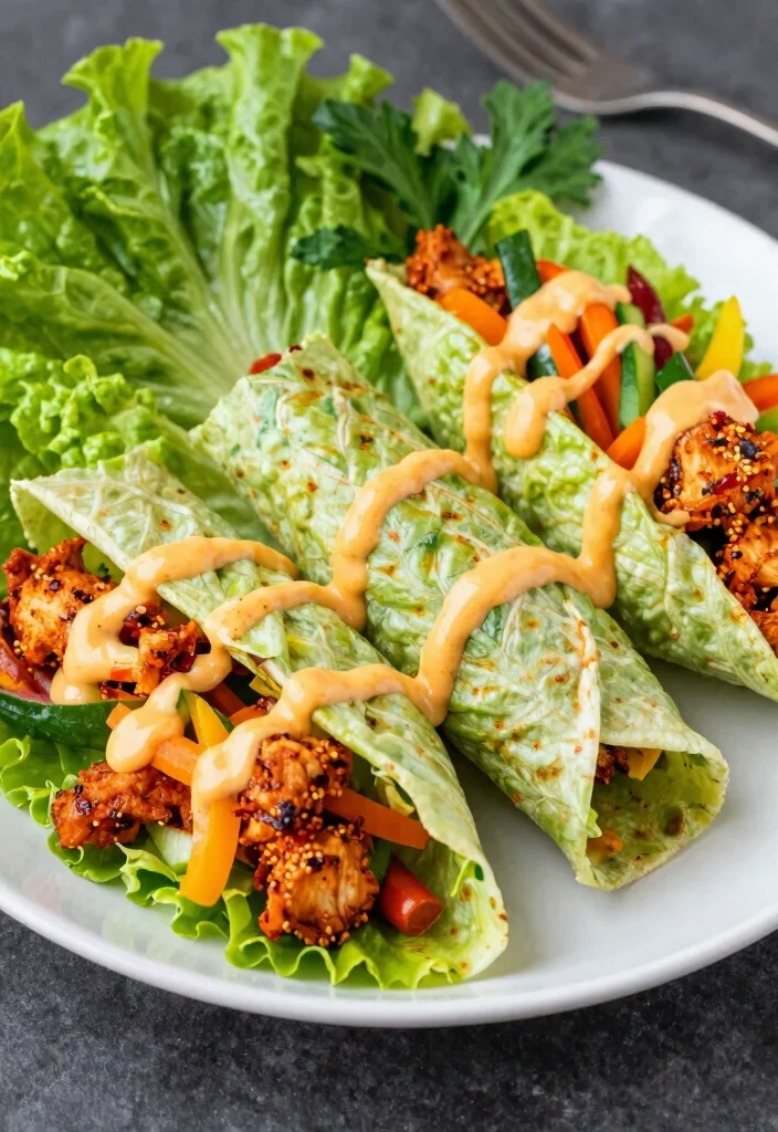 10 Simple Keto Recipes for Easy Low Carb Meals - 10. Spicy Chicken Lettuce Wraps