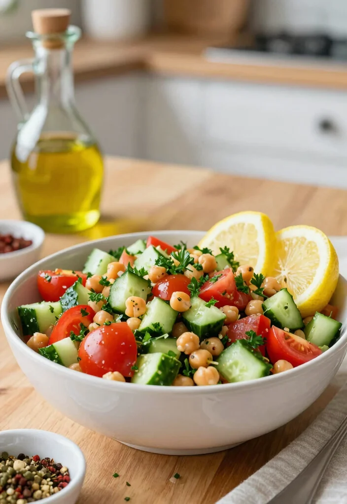 10 Veggie Dinner Recipes Full of Simple Fresh Flavor - 1. Zesty Chickpea Salad