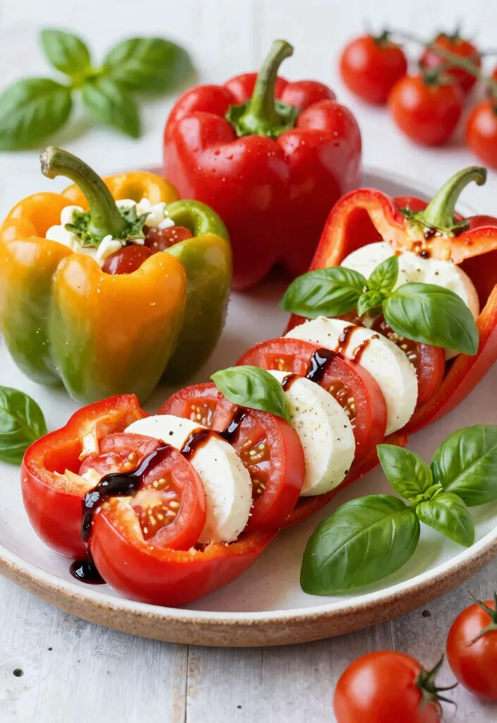 10 Veggie Dinner Recipes Full of Simple Fresh Flavor - 5. Caprese Stuffed Peppers