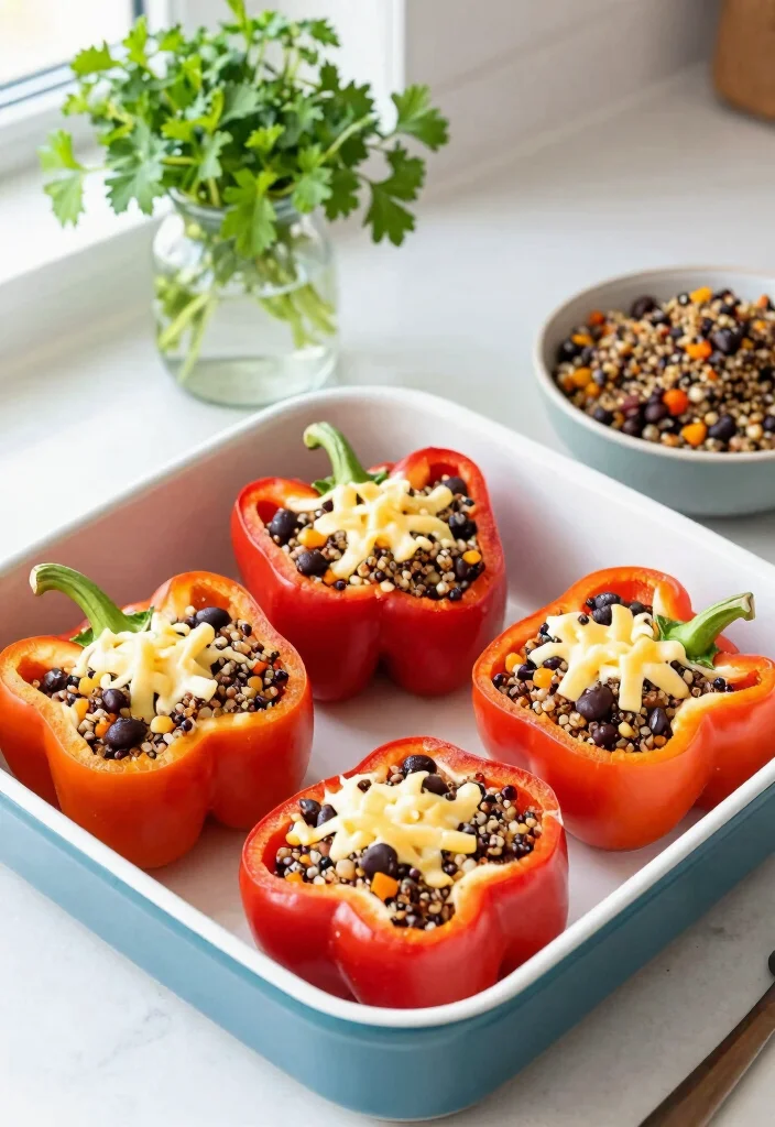 12 Clean Dinner Recipes for Fresh Everyday Eating - 1. Quinoa & Black Bean Stuffed Peppers