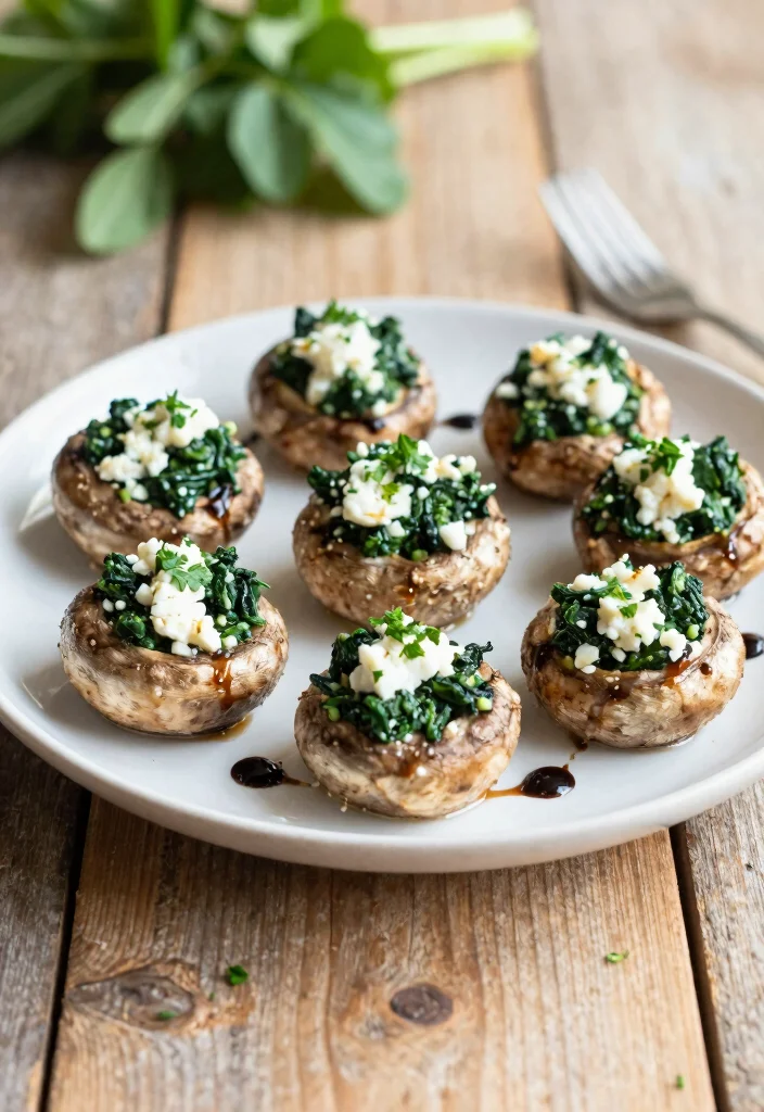 12 Clean Dinner Recipes for Fresh Everyday Eating - 10. Spinach and Feta Stuffed Portobello Mushrooms