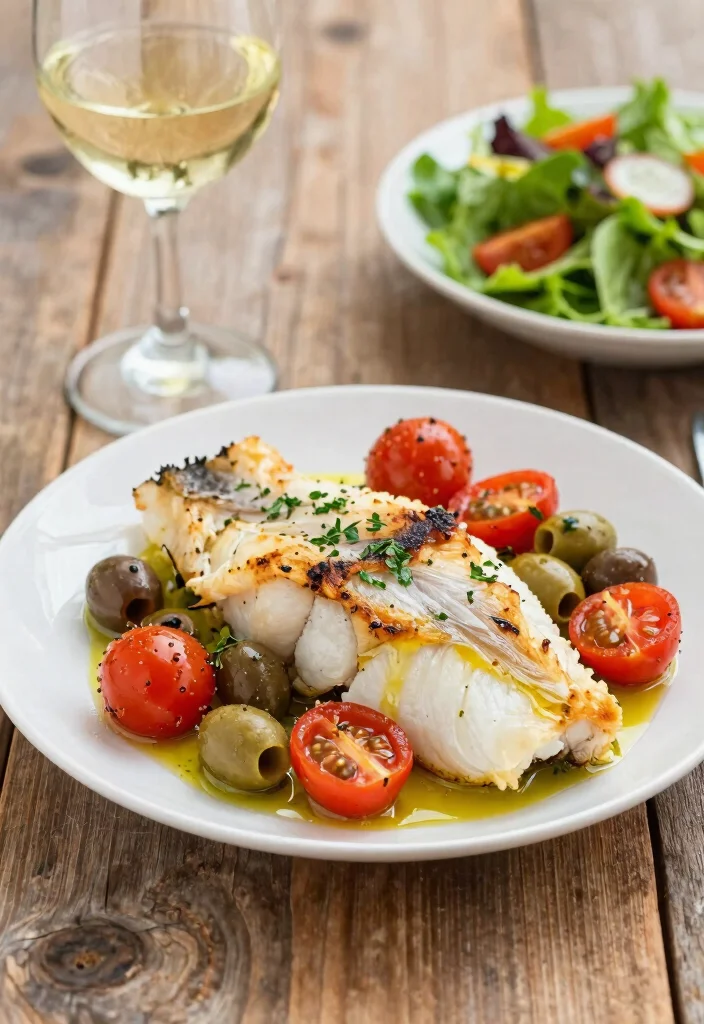 12 Clean Dinner Recipes for Fresh Everyday Eating - 6. Baked Cod with Cherry Tomatoes and Olives