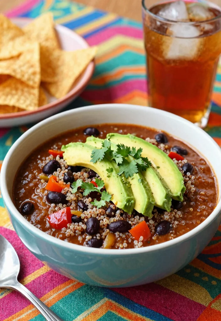 12 Crockpot Dinner Recipes for Stress Free Cooking - 2. Quinoa and Black Bean Chili