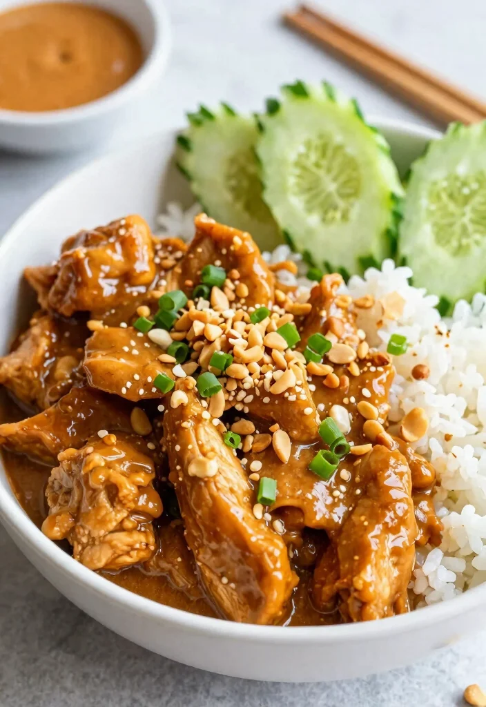 12 Crockpot Dinner Recipes for Stress Free Cooking - 7. Thai Peanut Chicken