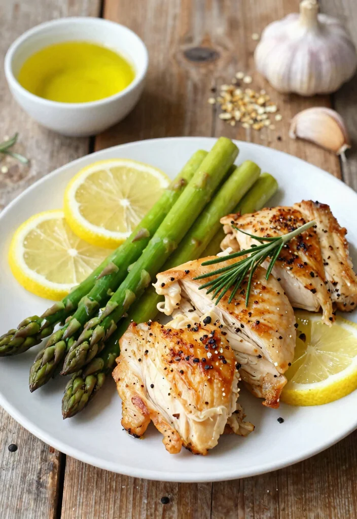 12 Easy Dinner Food Recipes for Quick Weeknight Meals - 1. One-Pan Lemon Garlic Chicken and Asparagus