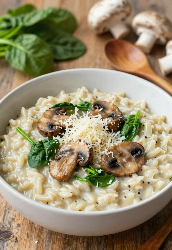 12 Easy Dinner Recipes for Busy Weeknight Cooking - 6. Creamy Spinach and Mushroom Risotto