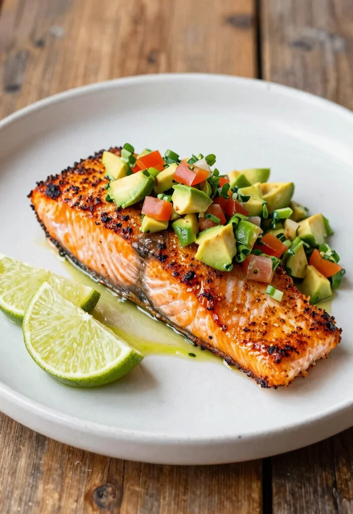 12 Easy Healthy Cooking Recipes for Busy Weeknights - 11. Blackened Salmon with Avocado Salsa
