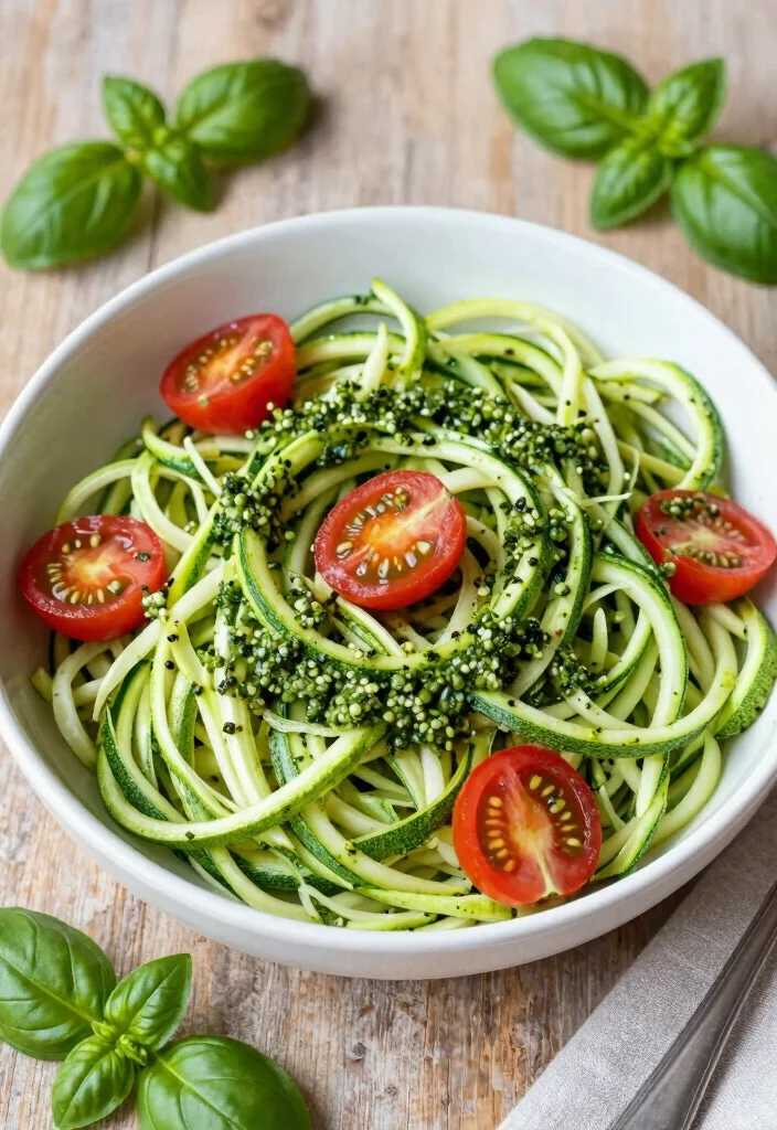 12 Easy Vegan Recipes for Quick Everyday Cooking - 8. Zucchini Noodles with Pesto