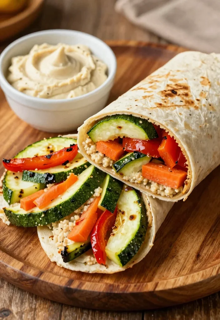 12 Gluten Free Vegan Recipes for Simple Nourishing Meals - 12. Roasted Veggie & Hummus Wrap