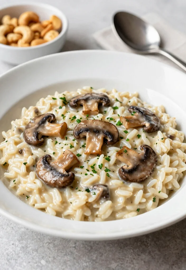 12 Gluten Free Vegan Recipes for Simple Nourishing Meals - 3. Creamy Vegan Mushroom Risotto
