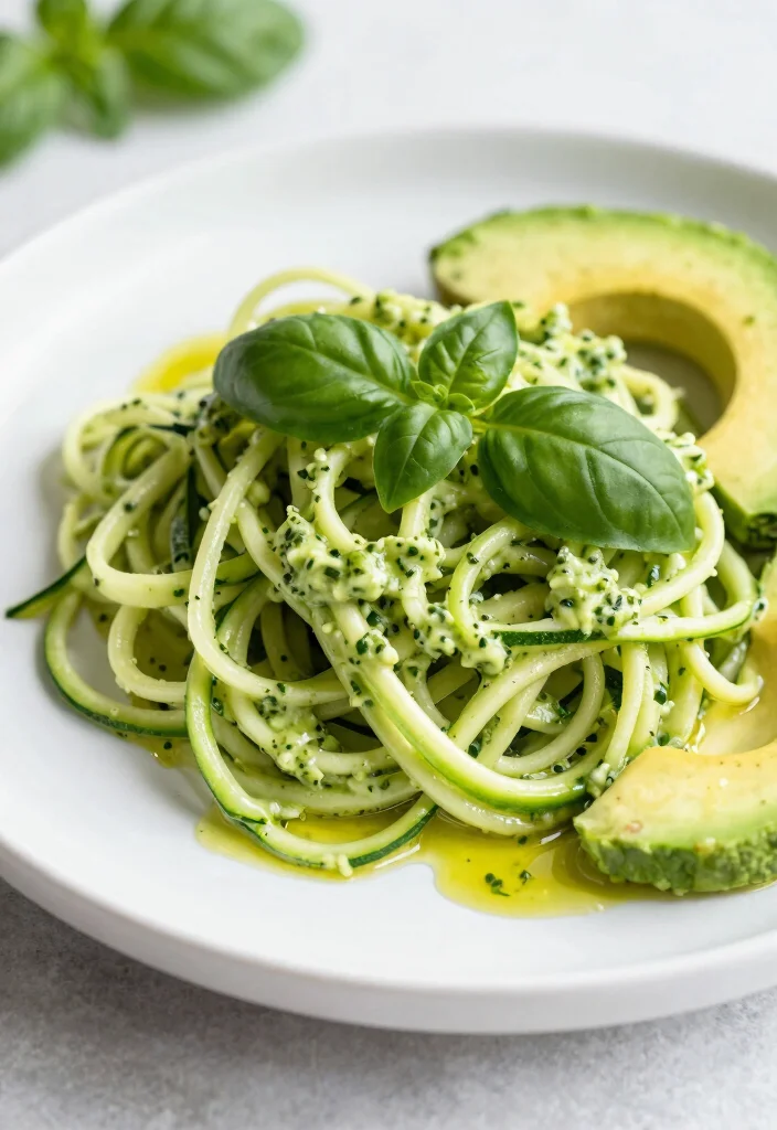 12 Gluten Free Vegan Recipes for Simple Nourishing Meals - 4. Zucchini Noodles with Avocado Pesto
