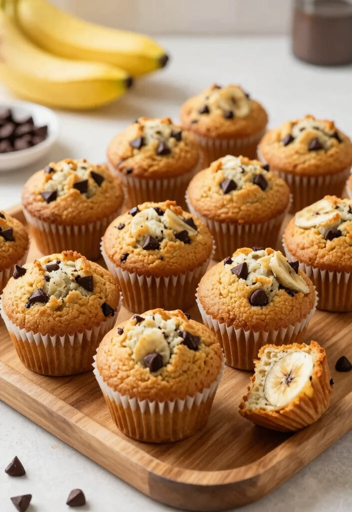 12 Healthy Banana Recipes for Quick Everyday Snacks - 10. Banana Chocolate Chip Muffins