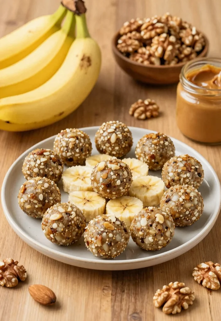 12 Healthy Banana Recipes for Quick Everyday Snacks - 4. Banana Nut Energy Balls