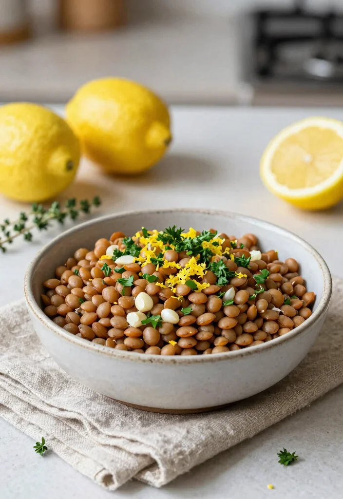12 Healthy Crock Pot Recipes for Effortless Meals - 9. Garlic Lemon Herb Lentils
