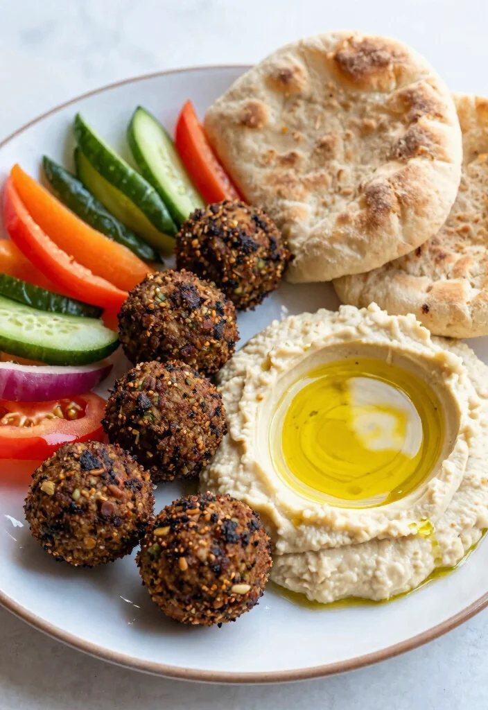 12 Healthy Dinner Ideas for Simple Weeknight Meals - 12. Baked Falafel and Hummus Plate