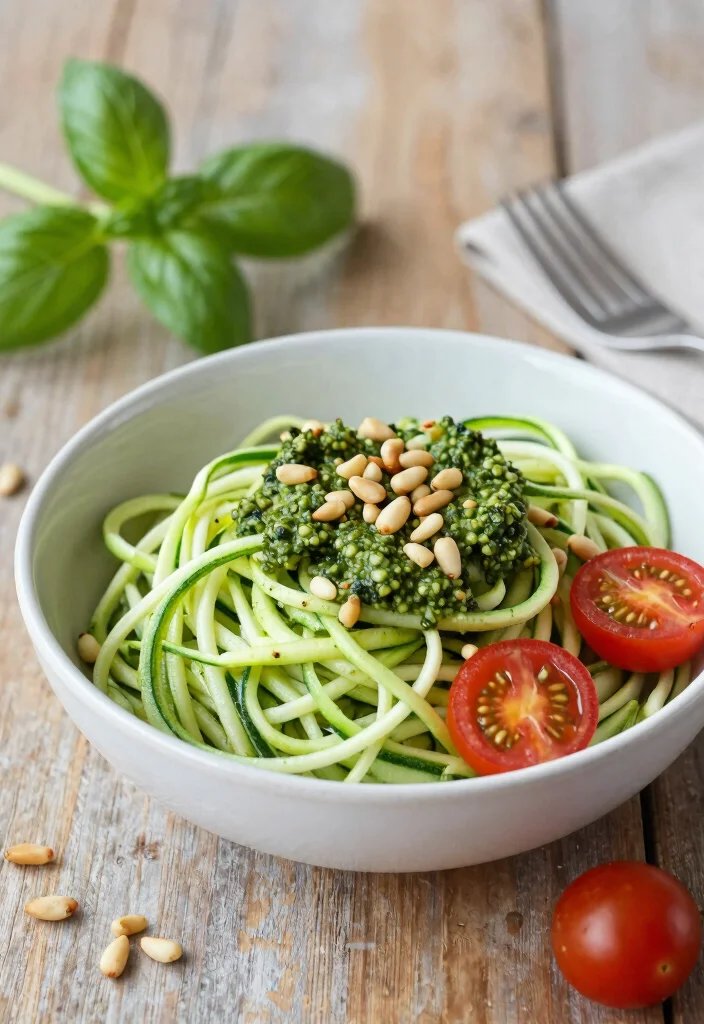 12 Healthy Dinner Ideas for Simple Weeknight Meals - 6. Zucchini Noodles with Pesto