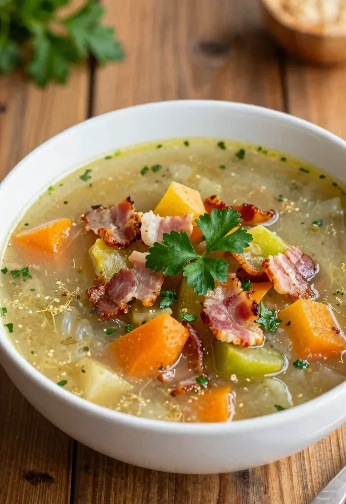 12 Keto Crockpot Recipes for Hands Off Low Carb Dinners - 11. Hearty Vegetable and Bacon Soup