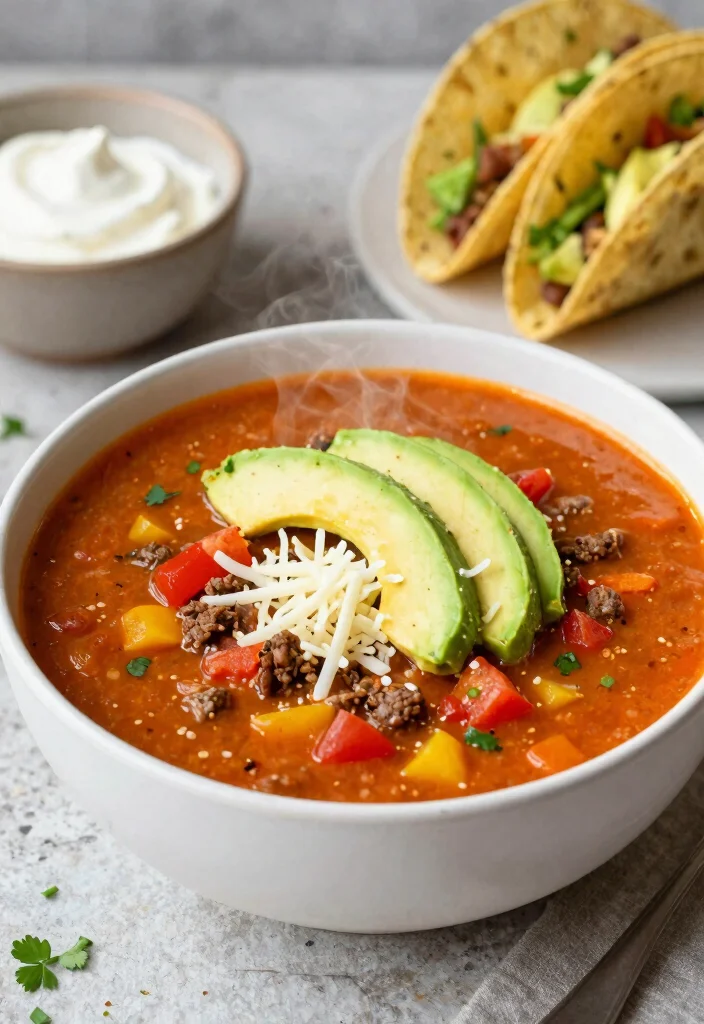 12 Keto Crockpot Recipes for Hands Off Low Carb Dinners - 6. Keto Taco Soup