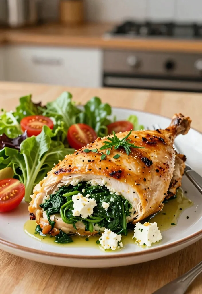 12 Keto Crockpot Recipes for Hands Off Low Carb Dinners - 9. Spinach and Feta Stuffed Chicken