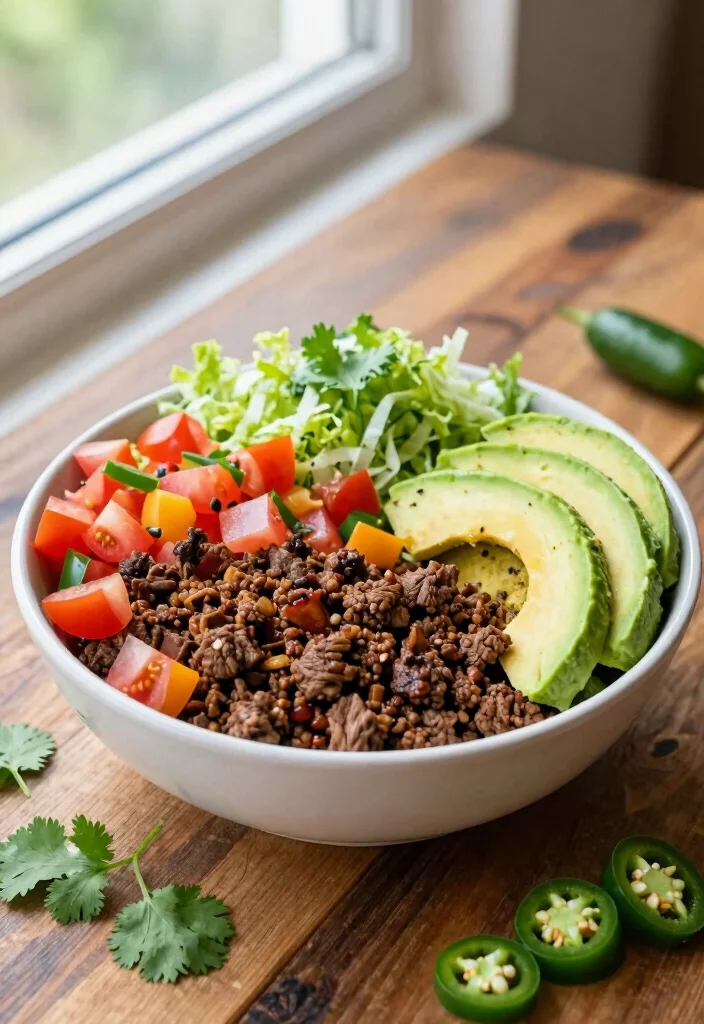 12 Keto Ground Beef Recipes for Quick Filling Meals - 2. Keto Taco Bowl
