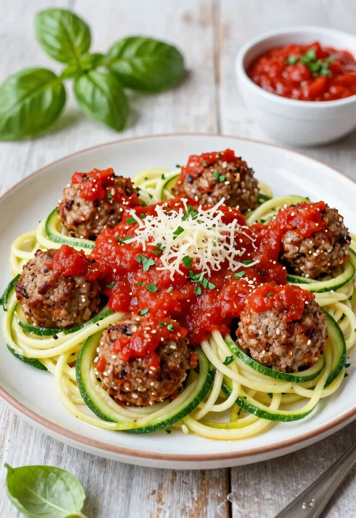 12 Keto Ground Beef Recipes for Quick Filling Meals - 4. Keto Meatballs with Zucchini Noodles