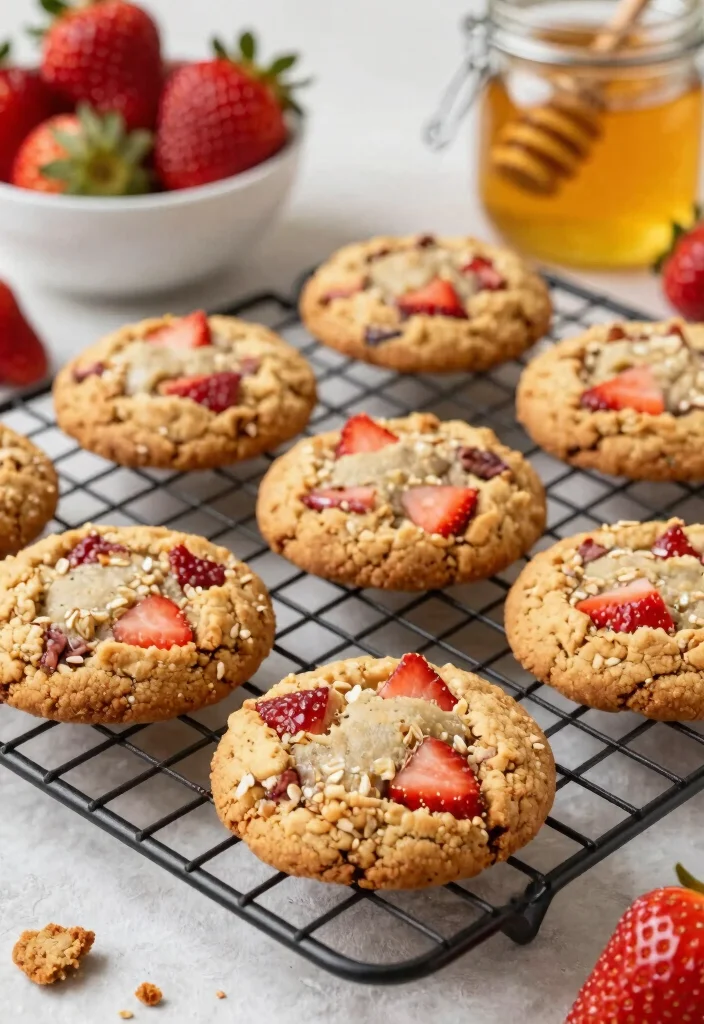 12 Strawberry Dessert Recipes with Fresh Bright Flavor - 4. Strawberry Oatmeal Cookies