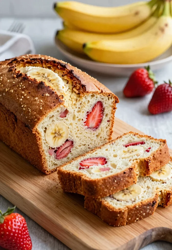 12 Strawberry Dessert Recipes with Fresh Bright Flavor - 9. Strawberry Banana Bread