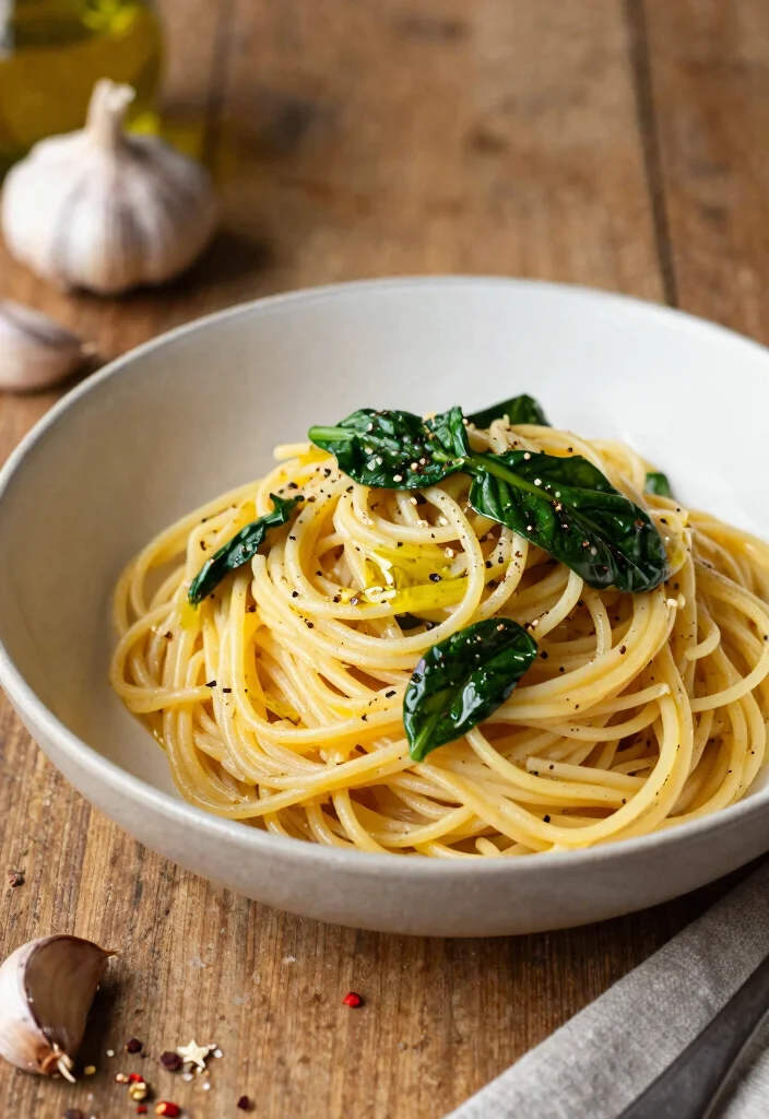 12 Vegan Dinner Recipes for Easy Weeknight Cooking - 6. Spaghetti Aglio e Olio with Spinach