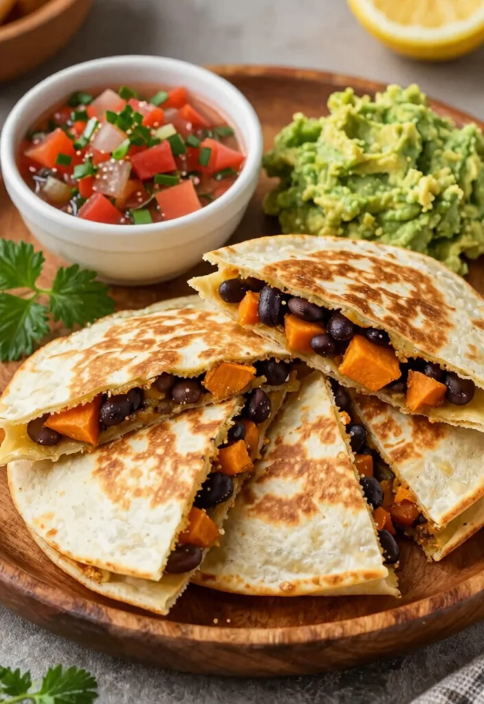 12 Vegan Dinner Recipes for Easy Weeknight Cooking - 8. Sweet Potato and Black Bean Quesadillas