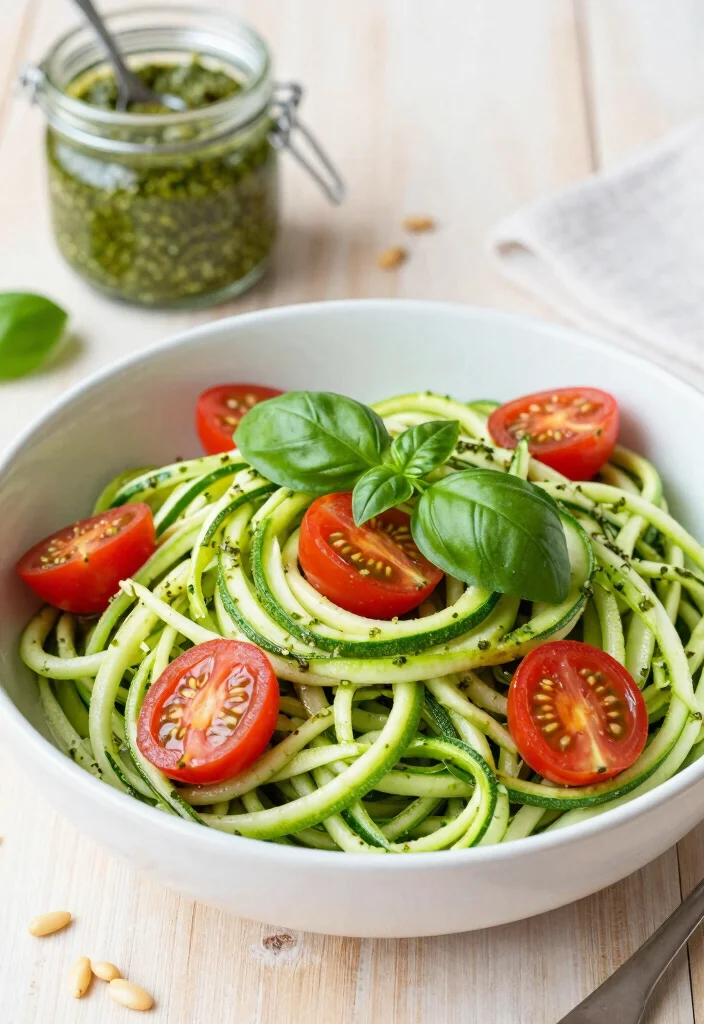 12 Vegan Supper Recipes for Easy Plant Based Meals - 9. Pesto Zucchini Noodles