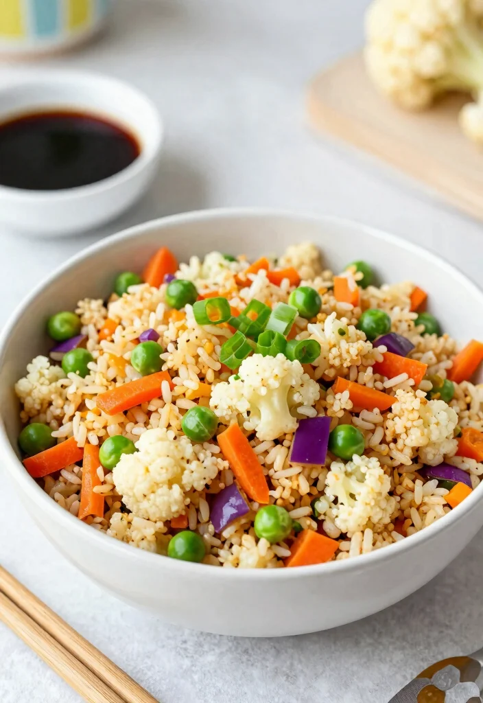 12 Vegetarian Keto Recipes for Low Carb Balance - 4. Cauliflower Fried Rice