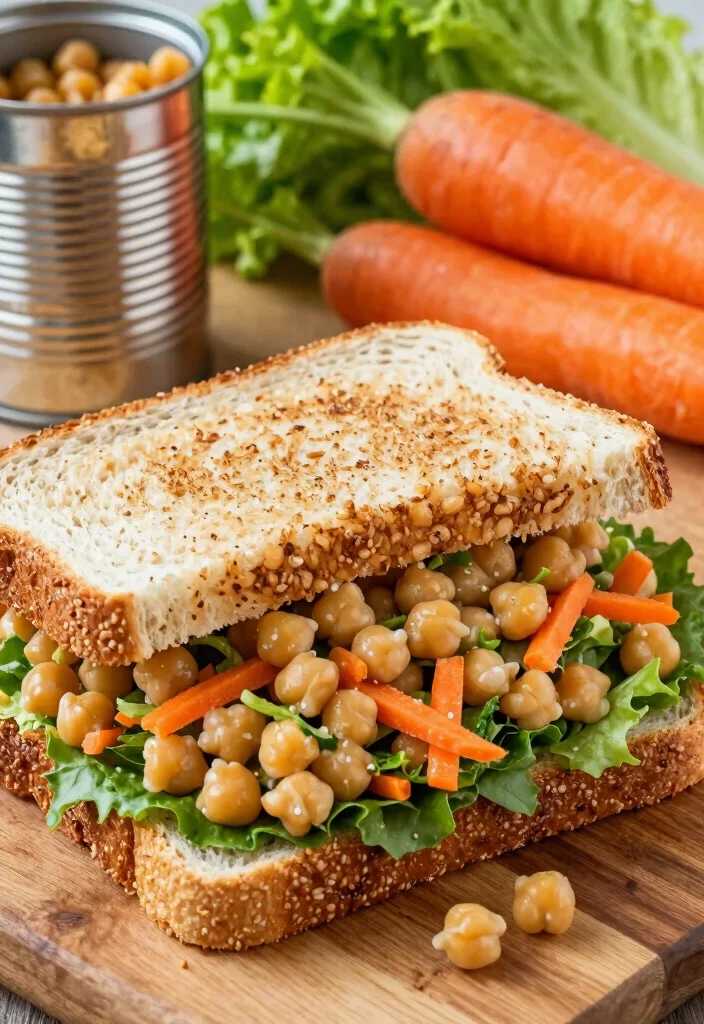 12 Wholefood Vegan Recipes for Natural Plant Based Meals - 1. Hearty Chickpea Salad Sandwich