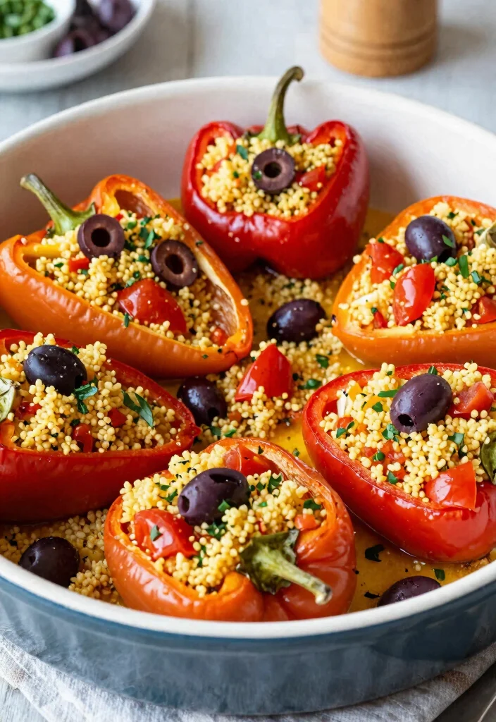 12 Wholefood Vegan Recipes for Natural Plant Based Meals - 11. Mediterranean Stuffed Peppers