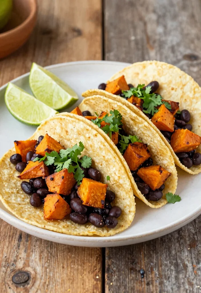 12 Wholefood Vegan Recipes for Natural Plant Based Meals - 3. Sweet Potato & Black Bean Tacos