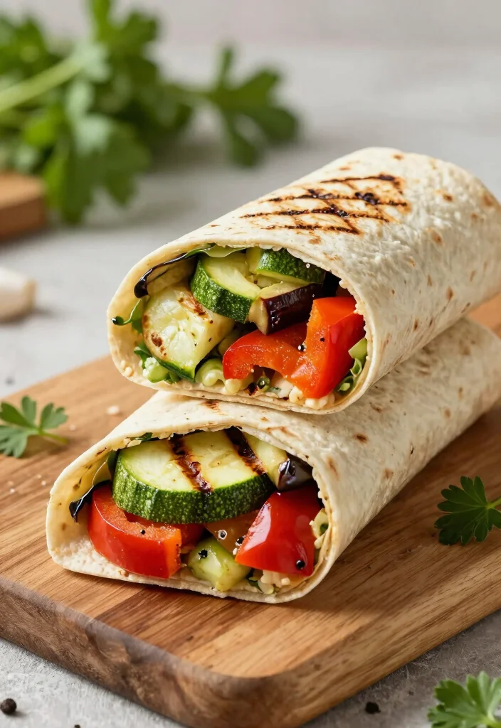 14 Healthy Dishes Recipes Full of Flavor and Balance - 13. Grilled Vegetable & Hummus Wrap