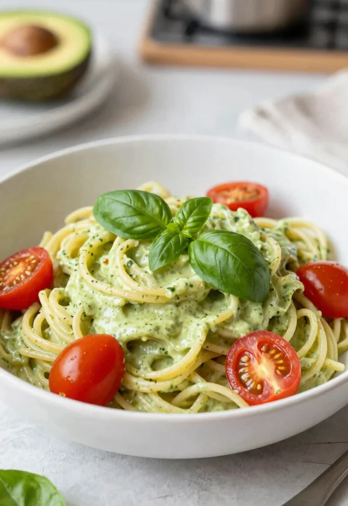 14 Healthy Dishes Recipes Full of Flavor and Balance - 2. Creamy Avocado Pasta