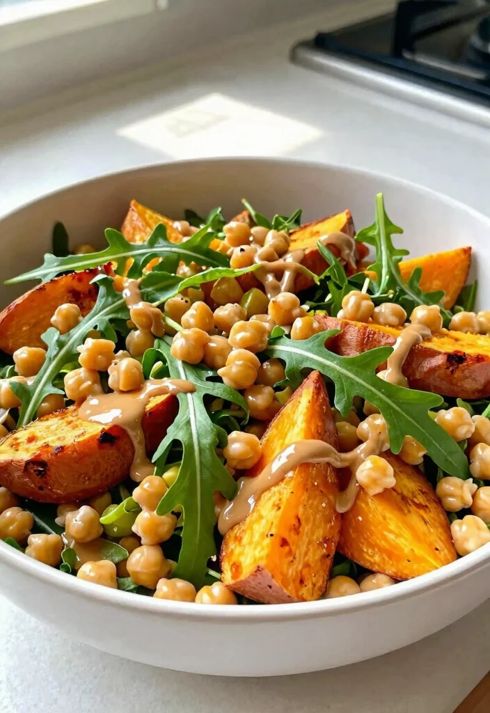 14 Healthy Dishes Recipes Full of Flavor and Balance - 6. Sweet Potato & Chickpea Salad