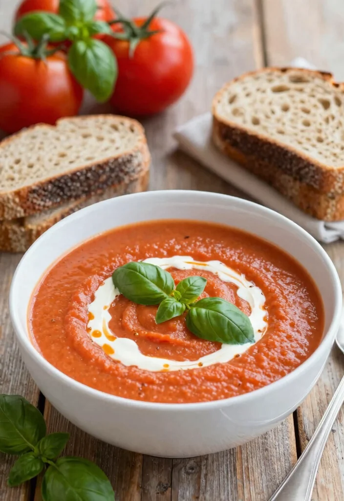 14 Low Calorie Dinner Recipes for Light Satisfying Meals - 4. Creamy Tomato Basil Soup