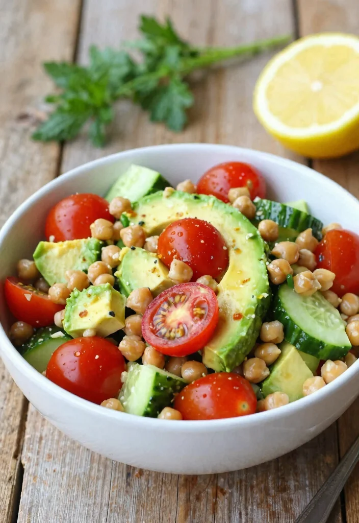 14 Low Calorie Dinner Recipes for Light Satisfying Meals - 7. Chickpea Salad with Avocado