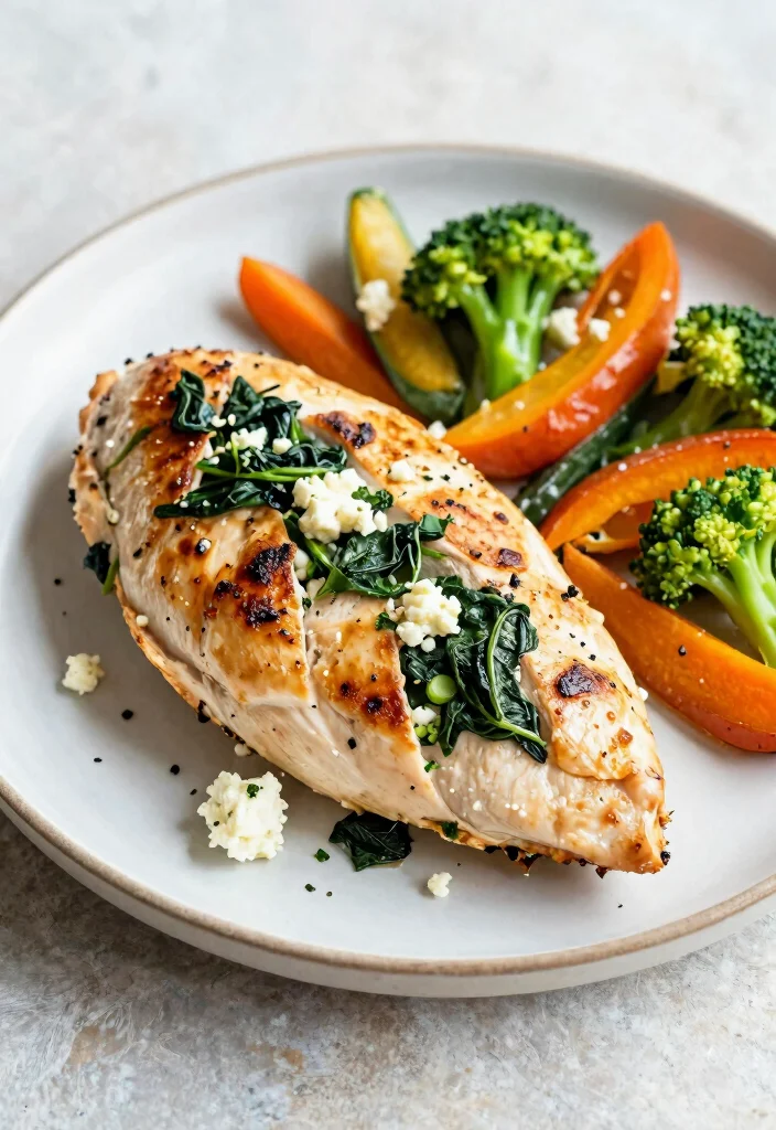 14 Low Calorie Dinner Recipes for Light Satisfying Meals - 9. Spinach and Feta Stuffed Chicken