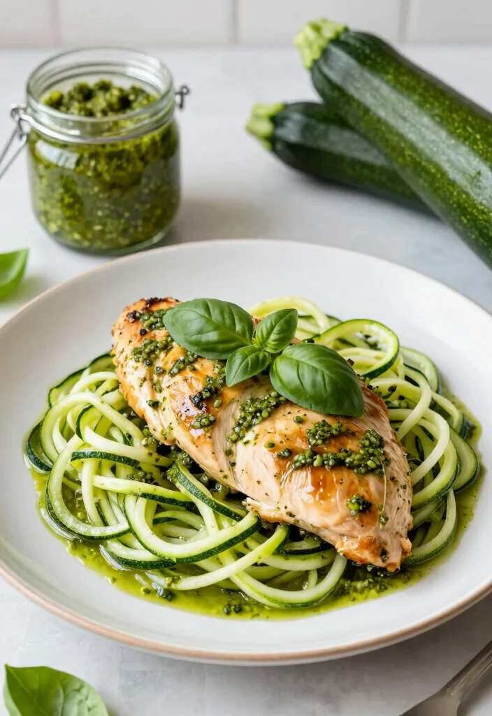 10 Easy Chicken Keto Recipes for Busy Nights 6. Pesto Chicken with Zucchini Noodles 0