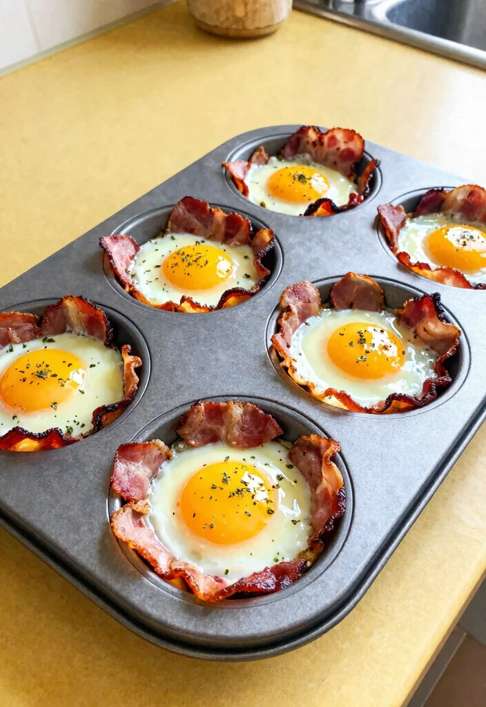 10 Easy Keto Recipes for Beginners at Home 8. Bacon and Egg Cups 0